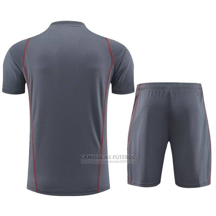 Fato de Treino Arsenal Manga Curta 2023-2024 Cinza - Calcas Curta